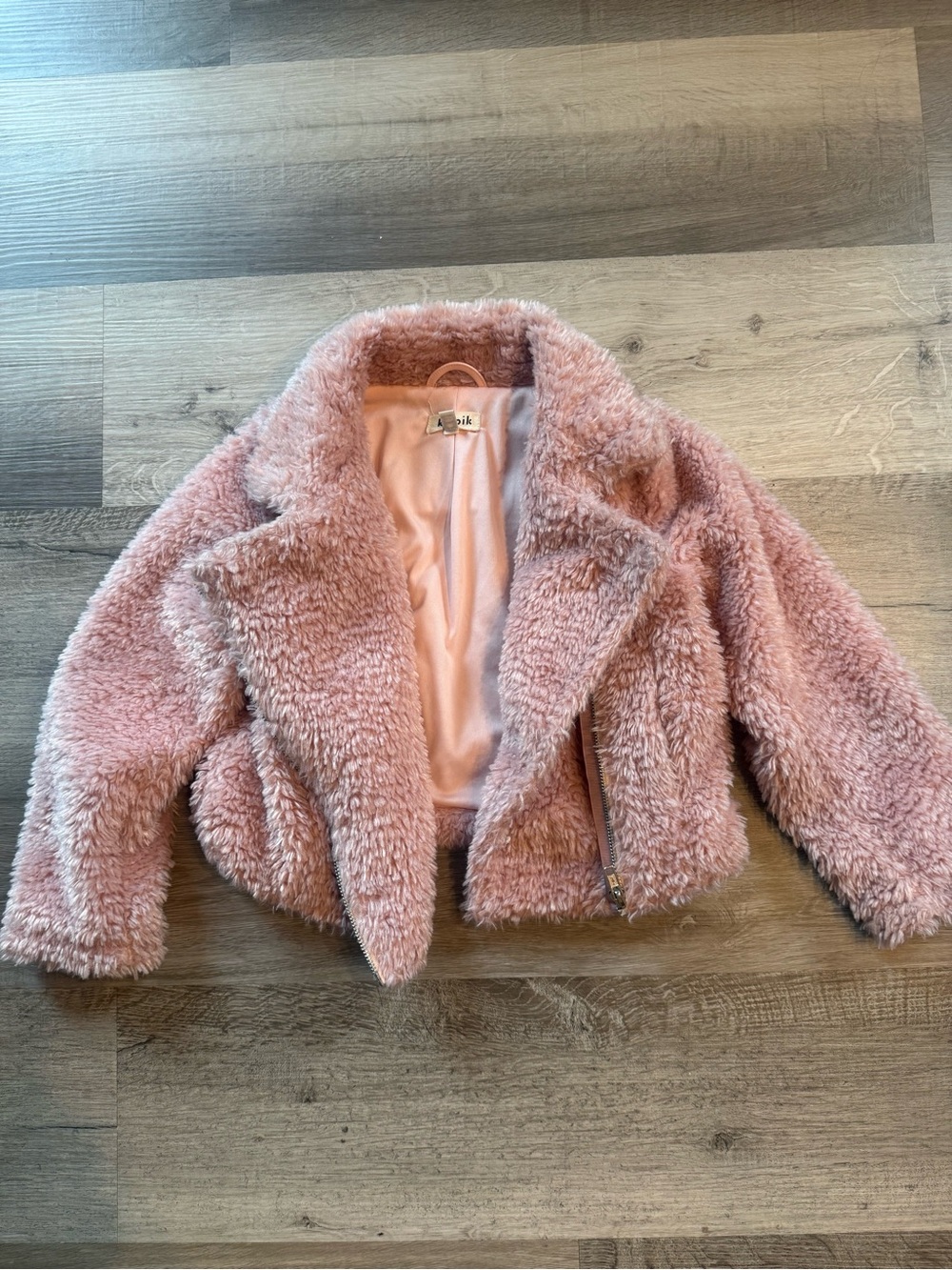 kidpik Plush Pink Teddy Puffer Jacket